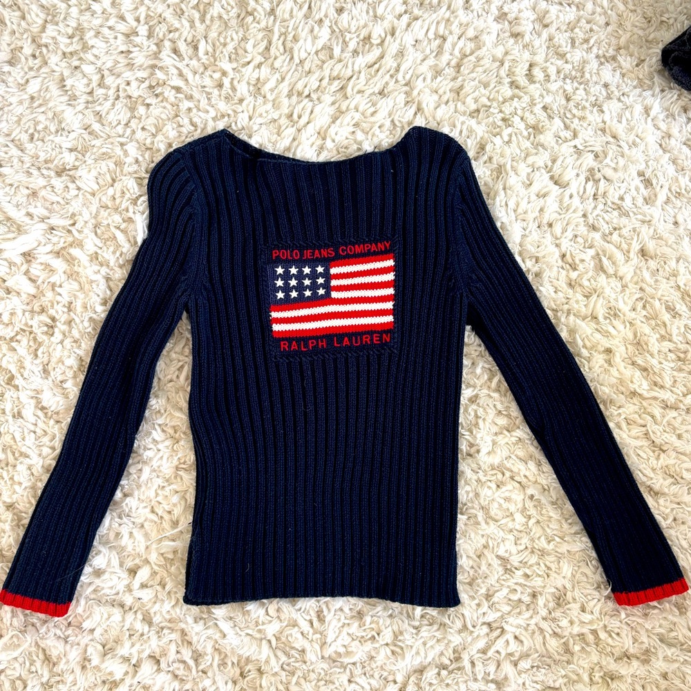Vintage Polo Ralph Lauren American Flag Sweater